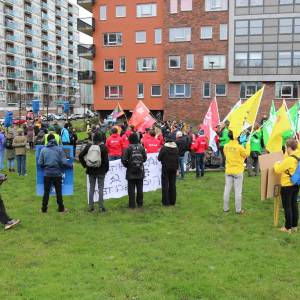 Demonstratie in Poptapark Delft tegen het huidige woonbeleid
