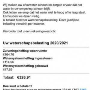 Let op! Nepmails waterschapsbelasting in omgang