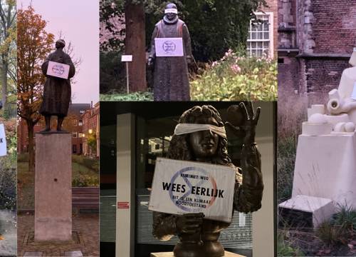 Beelden geblinddoekt voor klimaatprotest: ‘Kunnen het niet meer aanzien’